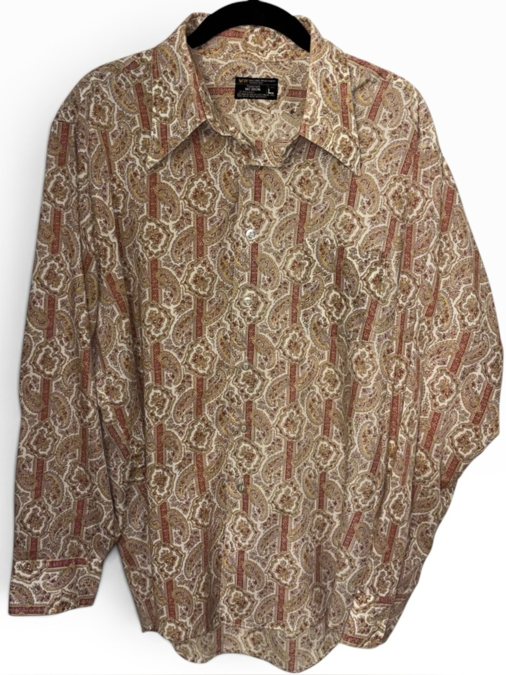 True Vintage 70s JCPENNEY Paisley Shirt Retro Disco Western Button Up Mens Sz L